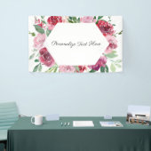 Gepersonaliseerde roze bloemige banner (Beurs)