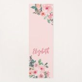 Gepersonaliseerde roze bloemige Rozen Yogamat (Voorkant)