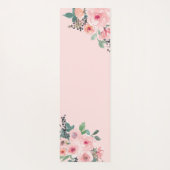 Gepersonaliseerde roze bloemige Rozen Yogamat (Achterkant)