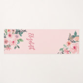 Gepersonaliseerde roze bloemige Rozen Yogamat (Voorkant (horizontaal))