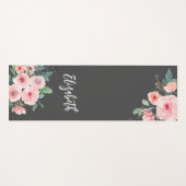 Gepersonaliseerde roze bloemige Rozen Yogamat (Voorkant (horizontaal))