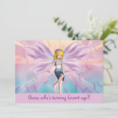 Gepersonaliseerde roze blonde fee-verjaardag kaart (Staand voorkant)