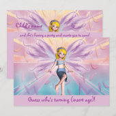 Gepersonaliseerde roze blonde fee-verjaardag kaart (Voorkant / Achterkant)