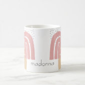 Gepersonaliseerde Roze Blush Abstracte Vormen Mok (Center)