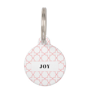 Gepersonaliseerde Roze Blush Patroon Stapeling Huisdierpenning