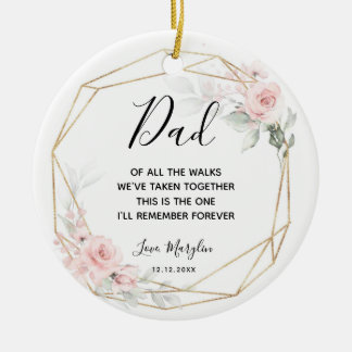 Gepersonaliseerde roze blush vader van bruid Ornam Keramisch Ornament