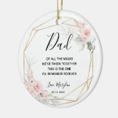 Gepersonaliseerde roze blush vader van bruid Ornam Keramisch Ornament (Links)