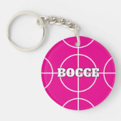 Gepersonaliseerde roze Bocce-bal sleutelhanger cad (Voorkant)