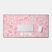 Gepersonaliseerde roze Boho Floral Bureaumat (Keyboard & Muis)