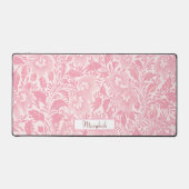 Gepersonaliseerde  roze Boho Floral Bureaumat (Voorkant)