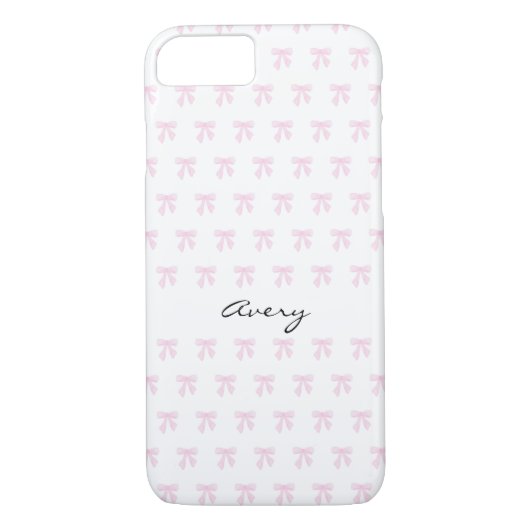 gepersonaliseerde roze boog iPhone 8/7 hoesje (Achterkant)