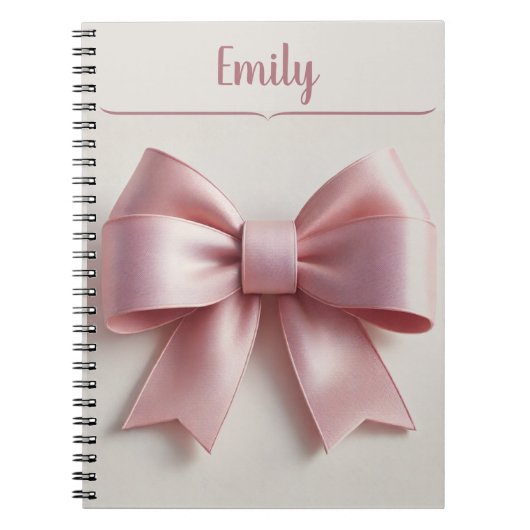 Gepersonaliseerde roze boog spiraal Notitieboek (Voorkant)