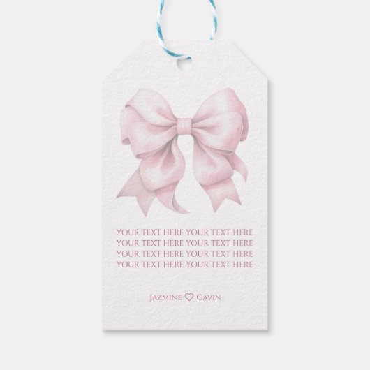 Gepersonaliseerde roze boog Vrijgezellenfeest Cadeaulabel (Achterkant)