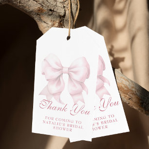 Gepersonaliseerde roze boog Vrijgezellenfeest Dank Cadeaulabel
