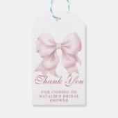 Gepersonaliseerde roze boog Vrijgezellenfeest Dank Cadeaulabel (Achterkant)