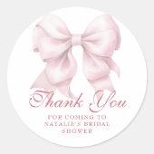 Gepersonaliseerde roze boog Vrijgezellenfeest Dank Ronde Sticker (Voorkant)