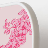 Gepersonaliseerde Roze Botanische Bloemen Frans La Pickleball Paddle (Links Detail)