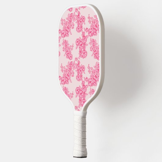 Gepersonaliseerde Roze Botanische Bloemen Frans La Pickleball Paddle (Links)
