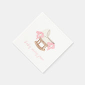Gepersonaliseerde Roze Bow baby shower servetten (Hoek)