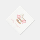 Gepersonaliseerde Roze Bow baby shower servetten (Hoek)