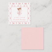 Gepersonaliseerde Roze Bow Ballerina Gift Enclosur Notitiekaartje (Voorkant / Achterkant)