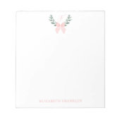 Gepersonaliseerde Roze Bow Coquette Esthetisch Notitieblok (Voorkant)
