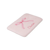 Gepersonaliseerde Roze Bow Coquette Girly badmat (Gekanteld)