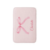 Gepersonaliseerde Roze Bow Coquette Girly badmat (Voorkant Verticaal)