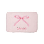 Gepersonaliseerde Roze Bow Coquette Girly badmat (Voorkant)
