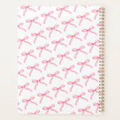 Gepersonaliseerde Roze Bow Coquette Monogrammed Pr Planner (Achterkant)