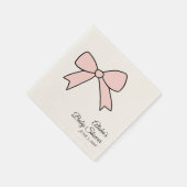 Gepersonaliseerde Roze Bow Girly Baby shower serve Servet (Hoek)