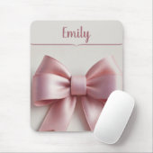 Gepersonaliseerde Roze Bow Mousepad – Schattige &  Muismat (Met muis)