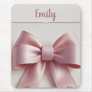 Gepersonaliseerde Roze Bow Mousepad – Schattige & Muismat