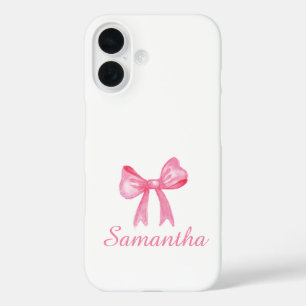 Gepersonaliseerde Roze Bow Stropdas iPhone Case Aa