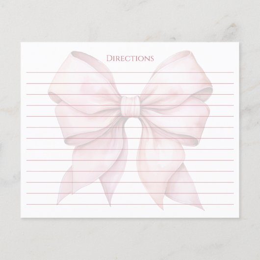 Gepersonaliseerde Roze Bow Vrijgezellenfeest Recep (Achterkant)