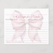 Gepersonaliseerde Roze Bow Vrijgezellenfeest Recep (Voorkant)