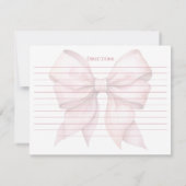 Gepersonaliseerde Roze Bow Vrijgezellenfeest Recep Kaart (Achterkant)