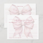 Gepersonaliseerde Roze Bow Vrijgezellenfeest Recep Kaart (Voorkant / Achterkant)