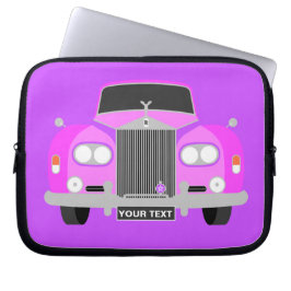 Gepersonaliseerde Roze Britse klassieke Limousine  Laptop Sleeve