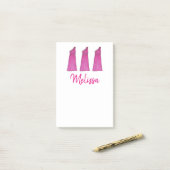 Gepersonaliseerde roze bruidsbruidsdress Weddensch Post-it® Notes (Op bureau)