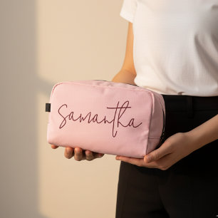 Gepersonaliseerde Roze Bruidsmeisje Make-uptas voo Toilettasje
