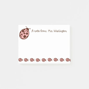Gepersonaliseerde Roze Bruine Lieveheersbeestjes P Post-it® Notes