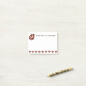 Gepersonaliseerde Roze Bruine Lieveheersbeestjes P Post-it® Notes (Op bureau)