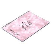 Gepersonaliseerde Roze bubbels Bruiloft Planner No Notitieboek (Linkerzijde)