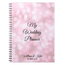 Gepersonaliseerde Roze bubbels Bruiloft Planner No