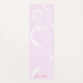 Gepersonaliseerde Roze Bubbels Naam Yoga Mat (Voorkant)