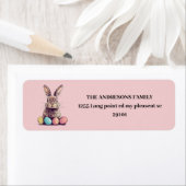 Gepersonaliseerde Roze Bunny & Egg Easter Etiket (Insitu)
