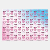 Gepersonaliseerde roze cabriolet verjaardag inpakpapier vel (Voorkant 2)