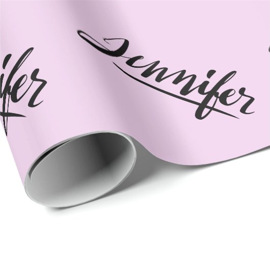Gepersonaliseerde roze cadeauomslag voor Jennifer Cadeaupapier (Rol Hoek)