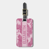 Gepersonaliseerde Roze Camo Bagagelabel (Voorkant verticaal)